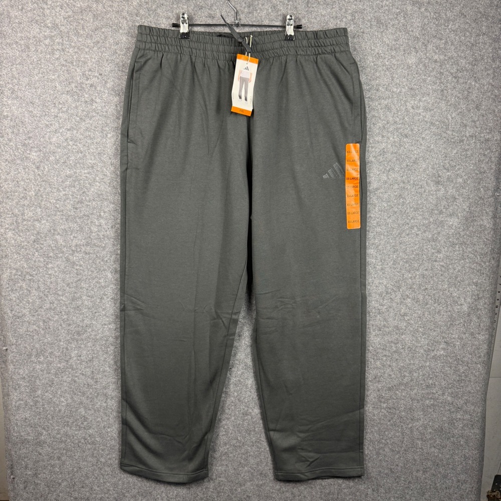 Adidas Mens Fleece Pants Grey‎ Six KD6763 Regular Fit Sweatpants XXL New